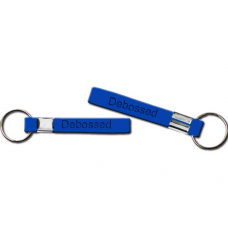 13mm debossed blue wristband keychain
